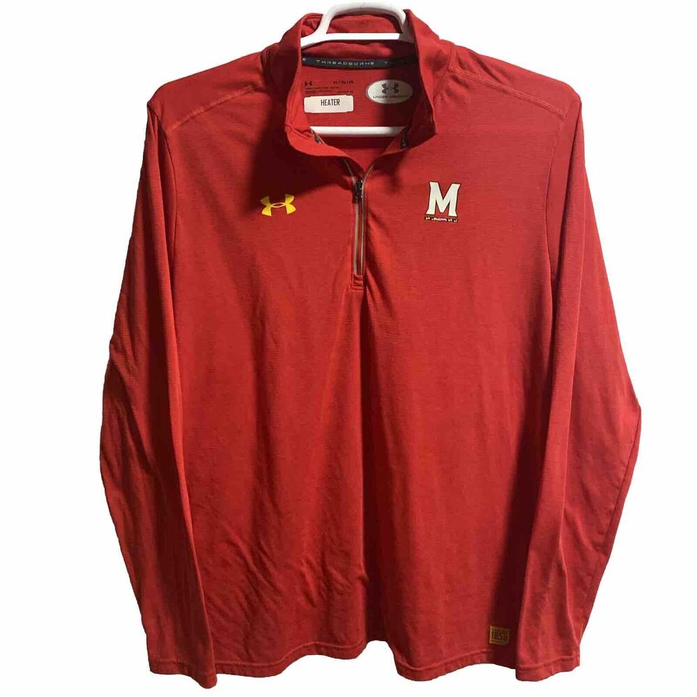 Under Armour 1/4 Zip Univ Maryland Terps Light Pullover Men’s XL Heater Official